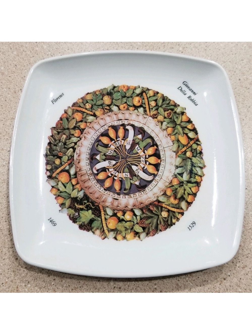 Vintage Giovanni Della Robbia Florence Small Decorative Dish Tray-Made In Italy